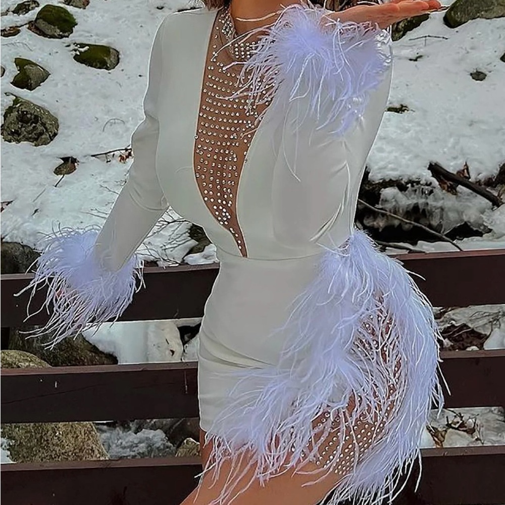 Fashion Nova: Trust Fund Please Mini Dress (White)